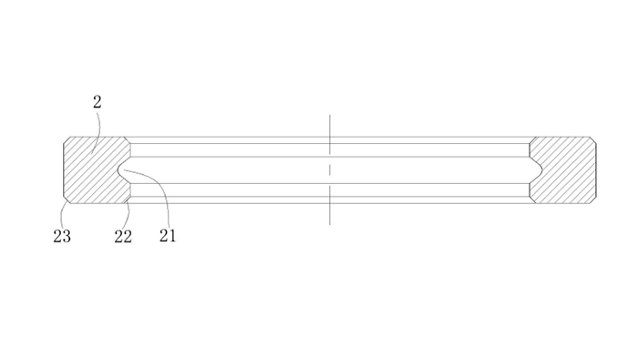 一种防脱落式组合密封垫圈新型的金属外圈的剖视放大图1