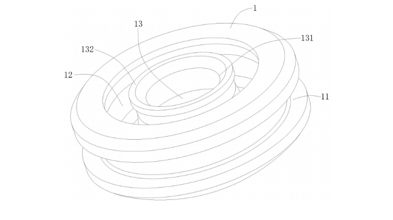 一种耐压油封件图3是本实用新型的油封本体的立体图