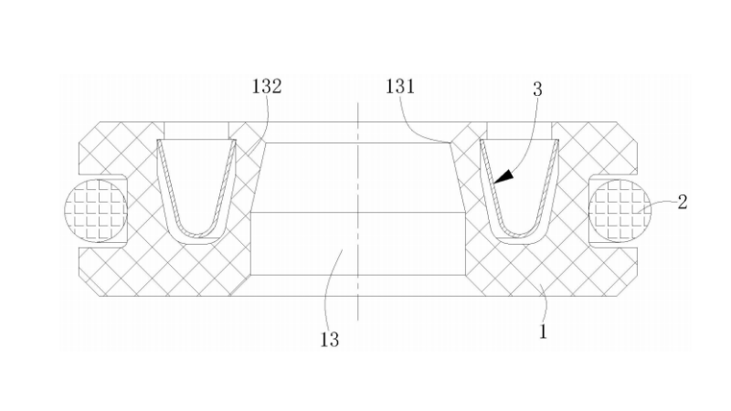 一种耐压油封件 图2是本实用新型的H型油封件的剖视图
